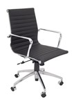 PU605M EXECUTIVE OFFICE CHAIR  BLACK PU CHROME BASE