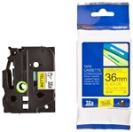 Brother 36mm Black on Yellow TZe Tape  Bold  Clear