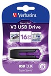 Verbatim 16GB Violet USB 30 Drive  Fast  Retractable