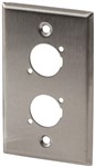 JAYCAR DUAL XLR WALL PLATE  STAINLESS STEEL