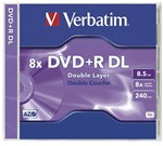 VERBATIM 85GB DOUBLE LAYER DVDR DISC WITH CASE SINGLE