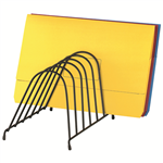 MARBIG STEP FILE WIRE ORGANISER RACK 6 SLOT ANGLED BLACK