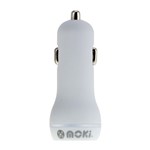 MOKI DUAL USB CAR CHARGER WHITE  FAST CHARGING IN GERALDTON
