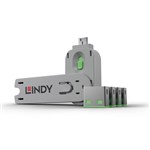 LINDY USB A PORT BLOCKER KIT  PHYSICAL DATA SECURITY 4 LOCKS  KEY