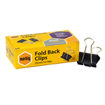 MARBIG FOLDBACK CLIPS 25MM BOX 12