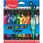 MAPED MONSTER COLOUR PENCILS PACK 24 ASSORTED