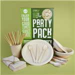 COMPOSTABLE PARTY PACK GREENLID 12 PERSON 108 PIECE TABLEWARE