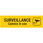 APLI SELF ADHESIVE SIGNS SURVEILLANCE CAMERA YELLOW SIGN PK 0