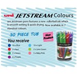 PEN UNI RB JETSTREAM 30 PIECE TUB 7 STANDOUT ASSORTED COLOURS