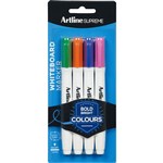 ARTLINE SUPREME ANTIMICROBIAL WHITEBOARD MARKER BULLET 15MM BRIGHT ASSORTED PACK 4