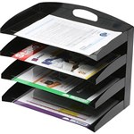 MARBIG DESKTOP ORGANISERS METAL 4 TIER BLACK