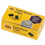 MARBIG FOLDBACK CLIPS 15MM BOX 12