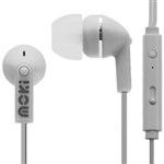 MOKI STEREO EARBUDS NOISE ISOLATION WITH MICROPHONE AND CONTROL WHITEBLACK