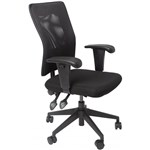 RAPIDLINE AM100 MESH OPERATOR CHAIR 3 LEVER SQUARE BACK WITH ADJUSTABLE ARMS BLACK