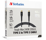 VERBATIM CABLE 240W USBC TO USBC 200CM PD 31 AND QC 30 AND 40 PREMIUM CABLE