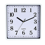CARVEN WALL CLOCK SQUARE 250MM WHITE FRAME