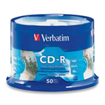 VERBATIM CDR 700MB 50PK WHITE INKJET 52X SUPERIOR INK ABSORPTION ON HIGHRESOLUTION 5