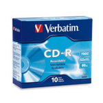 VERBATIM CD JEWEL CASE CDR SLIM CASE PACK OF 10 52X