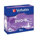 VERBATIM DVDR 16X JEWEL 5PK 47GB