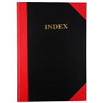 BLACK AND RED NOTEBOOK CASEBOUND RULED AZ INDEX 200 PAGE A4
