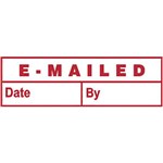 DESKMATE PREINKED MESSAGE STAMP EMAILED DATE AND BY RED