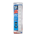 POWERBOARD JACKSON INDUSTRIES 6 OUTLET MASTER SWITCHED SURGE WHITE