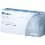 MEDICOM VITALS VINYL POWDER FREE GLOVES BLUE MEDIUM PACK 100
