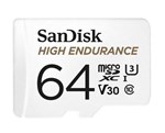 SanDisk High Endurance 64GB microSD 100MBs 40MBs 5K hrs 4K UHD C10 U3 V30 40 C to 85 C Heat Freeze Shock Temperature Water