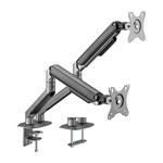Brateck Dual Monitor Economical SpringAssisted Monitor Arm Fit Most 1732 Monitors Up to 9kg per screen VESA 75x75100x100 Space Grey