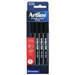 ARTLINE 200 FINELINER PEN 04MM BLACK PACK 4