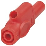 PLG BANANA 4MM INSUL PIGGYBACK RED