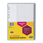 MARBIG A4 131 TAB DIVIDERS GREY PP 