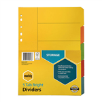 MARBIG INDICES  DIVIDERS 5 TAB MANILLA A4 BRIGHTS