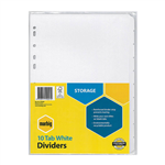 DIVIDERS MARBIG A4 MANILLA 10 TAB REINFORCED STRIP WHITE