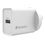 VERBATIM USB CHARGER SINGLE PORT 24A  WHITE SINGLE PORT WALL CHARGER ROHS