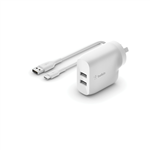 Belkin 24W Dual Wall Charger and USBA to USBC Cable