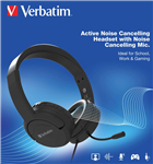 VERBATIM VERBATIM MULTIMEDIA HEADSET WITH ANC  NOISE CANCELLING BOOM MIC  BLACK 66706