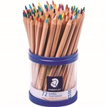 STAEDTLER 128 NATURAL JUMBO TRIANGULAR COLOURED PENCILS ASSORTED TUB 72