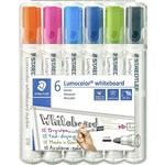 STAEDTLER 351 LUMOCOLOR WHITEBOARD MARKER BULLET ASSORTED BRIGHT WALLET 6