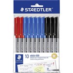  STICK BALLPOINT PEN MEDIUM ASSORTED PACK 10