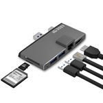 LS MBEAT EDGE PRO MULTIFUNCTION USB C HUB FOR MICROSOFT SURFACE PRO 56 METAL GREY HDMI