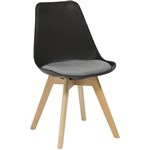 RAPIDLINE VIRGO BREAK OUT CHAIR OAK COLOURED TIMBER LEG WITH POLYPROPYLENE SHELL SEAT BLACKGREY