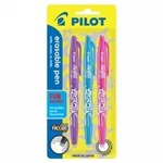 PEN PILOT 07MM FRIXION BALL MEDIUM FUN COLOURS PINKVIOLETLIGHT BLUE PK3