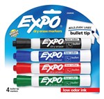 MARKER WHITEBOARD EXPO BULLET ASSORTED PK4