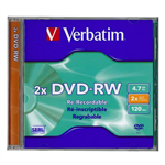VERBATIM DATALIFEPLUS SERL DVDRW 47GB JEWEL CASE SINGLES 2X
