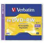 VERBATIM DATALIFEPLUS SERL DVDRW 47 GB JEWEL CASE SINGLES 4X
