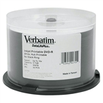 VERBATIM DATALIFEPLUS AZO DVDR 47 GB WHITE INKJET PRINTABLE SPINDLE 50 PACK 16X