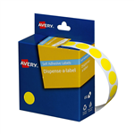 AVERY 937239 ROUND LABELS 14MM YELLOW BOX 1050