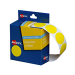 AVERY 937247 ROUND LABELS 24MM YELLOW BOX 500