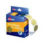 AVERY 937271 ROUND LABEL DISPENSER 24MM GOLD BOX 250